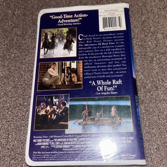 ~6/$10 MOVIES VHS/DVDS~ Disney’s The Adventures Of Huck Finn VHS Movie - Picture 2 of 5